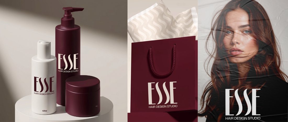 eSSe Hair Design Studio — marka kimliği çalışması